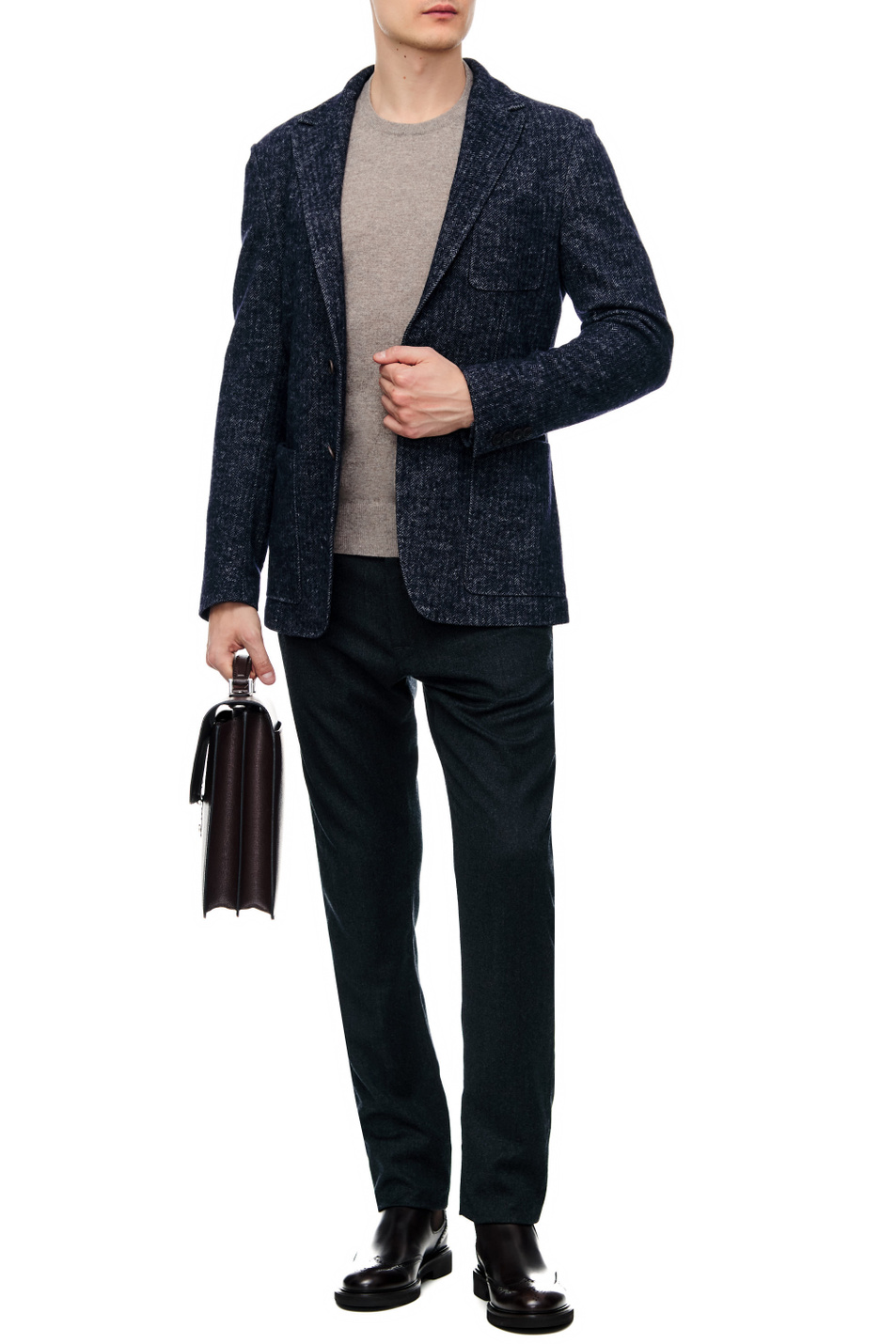 Canali Пиджак из шерсти и хлопка с накладными карманами (цвет ), артикул J0147JJ02551 | Фото 2