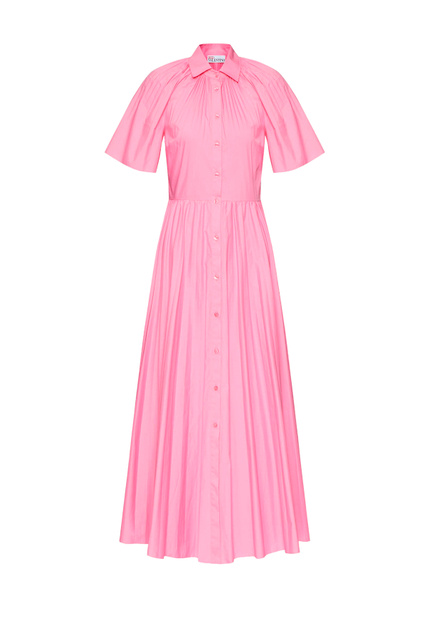 Платье-рубашка из хлопкового поплина|Основной цвет:Розовый|Артикул:XR0VAFE0LUN | Фото 1