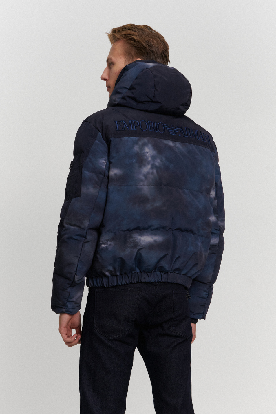 Emporio Armani Утепленная куртка из двухцветного нейлона с принтом Cloud Storm (цвет ), артикул 6H1BF8-1NLPZ | Фото 5