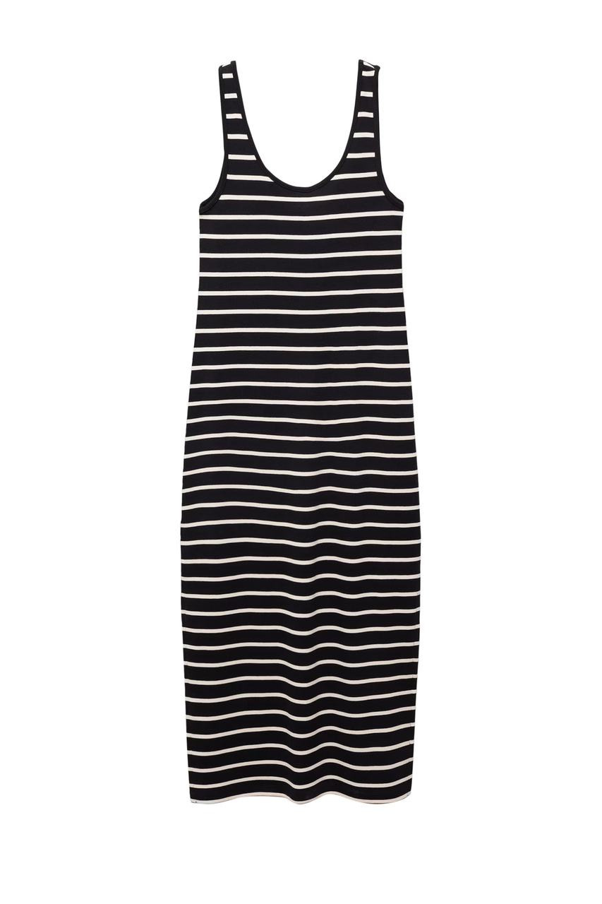 Платье MACAROON в полоску|Основной цвет:Черный|Артикул:67077139 | Фото 1