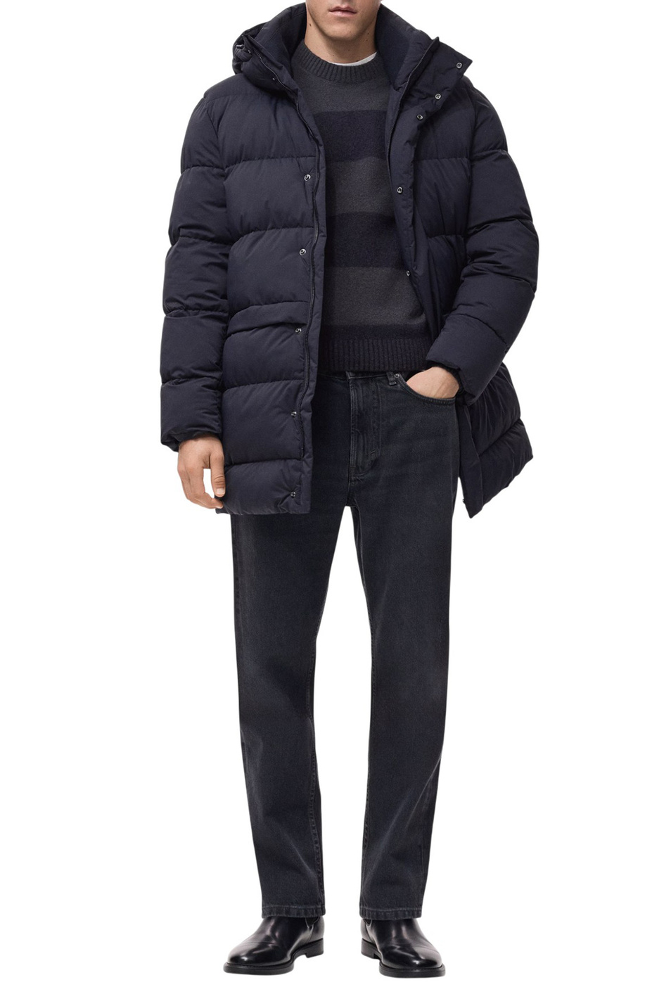 Куртка HANS с капюшоном|Основной цвет:Синий Мужской Mango Man Куртка HANS с капюшоном (цвет ), артикул 17077884 | Фото 2