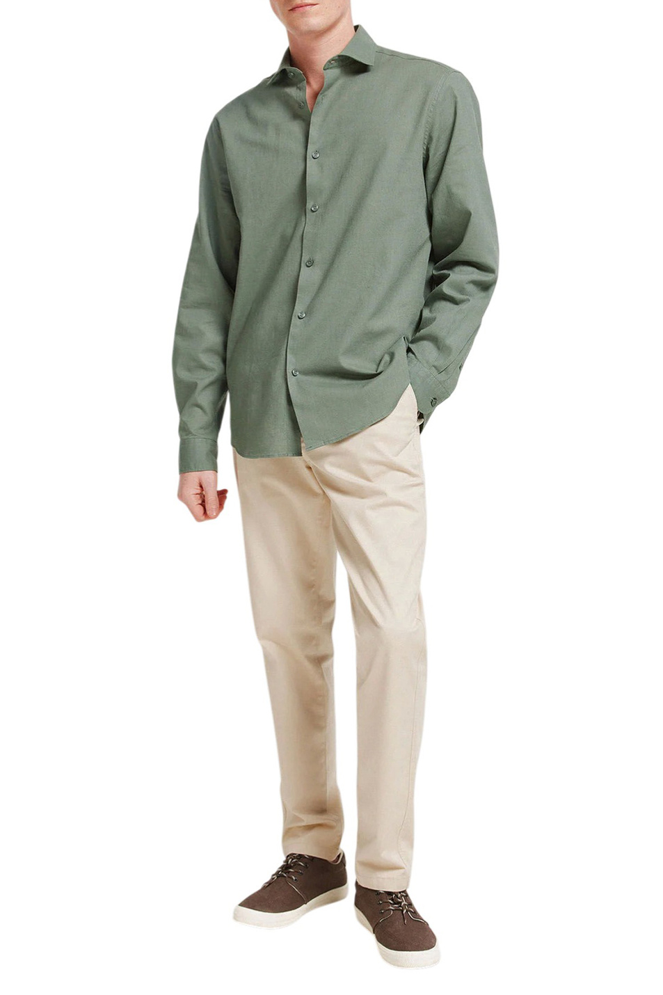 Мужской Springfield Рубашка из хлопка и льна (цвет ), артикул 0993396 | Фото 2