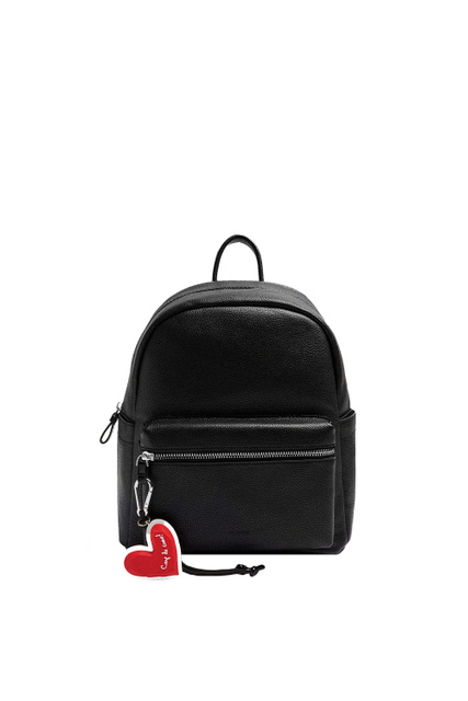 Рюкзак из искусственной кожи с подвеской-сердечком|Основной цвет:Черный|Артикул:193383 | Фото 1