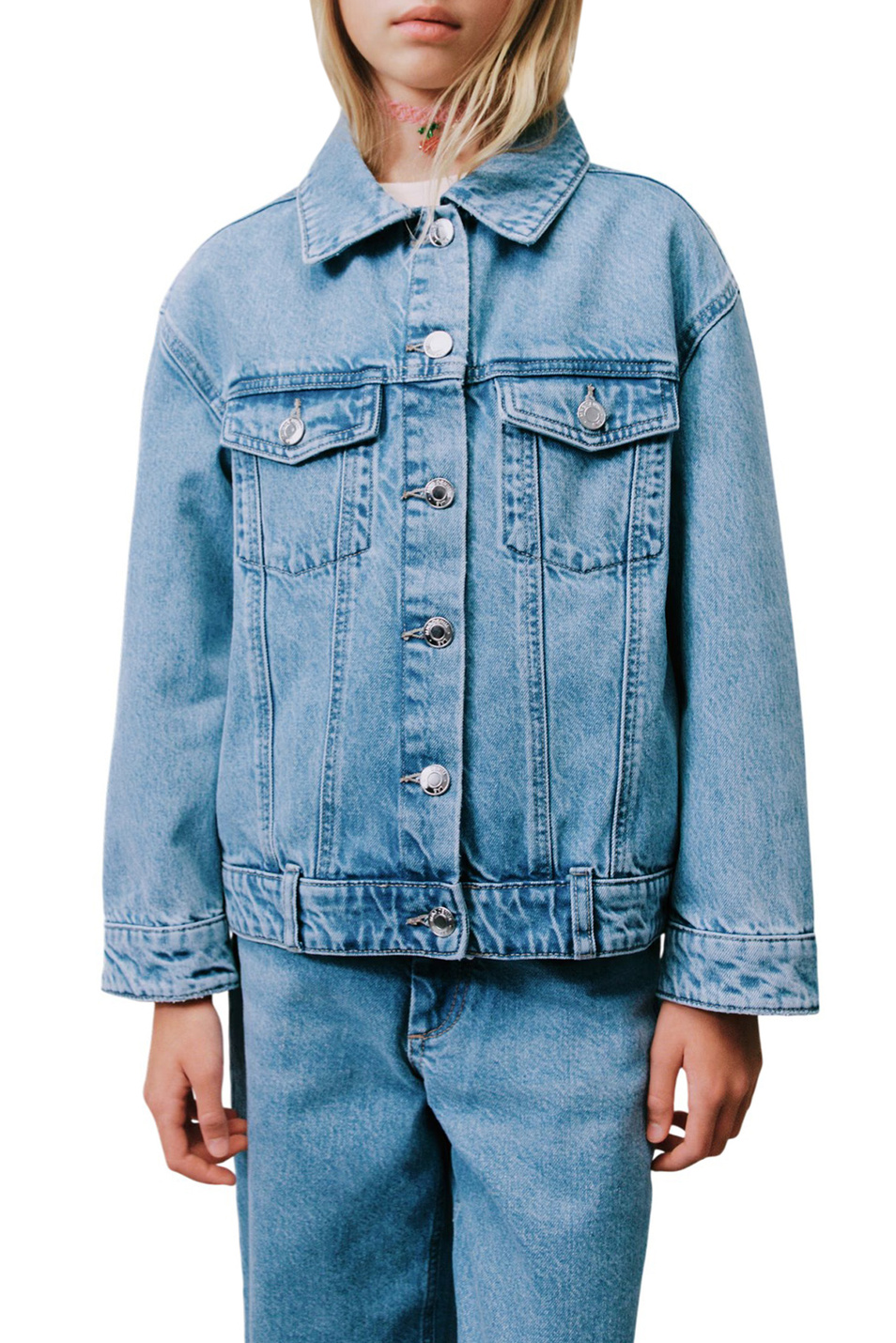 Девочкам Mango Kids Куртка джинсовая ALICE (цвет ), артикул 27085142 | Фото 3