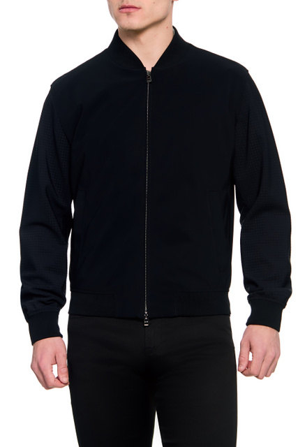 Куртка облегающего кроя|Основной цвет:Черный|Артикул:50468865 | Фото 1