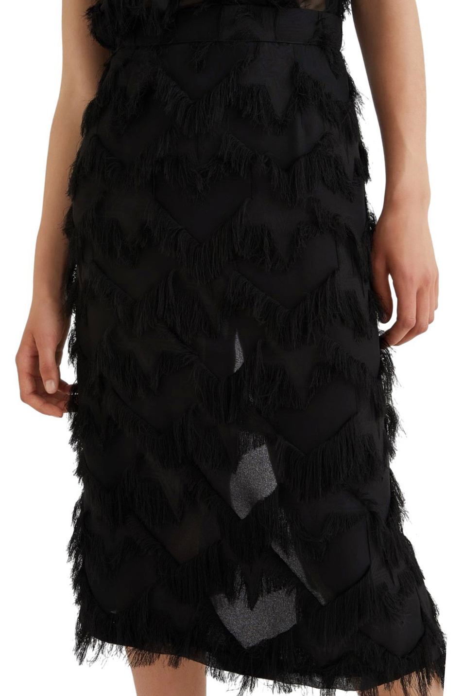 Юбка GATTINI2 с бахромой|Основной цвет:Черный Женский MARELLA Юбка GATTINI2 с бахромой (цвет ), артикул 2523106132 | Фото 3