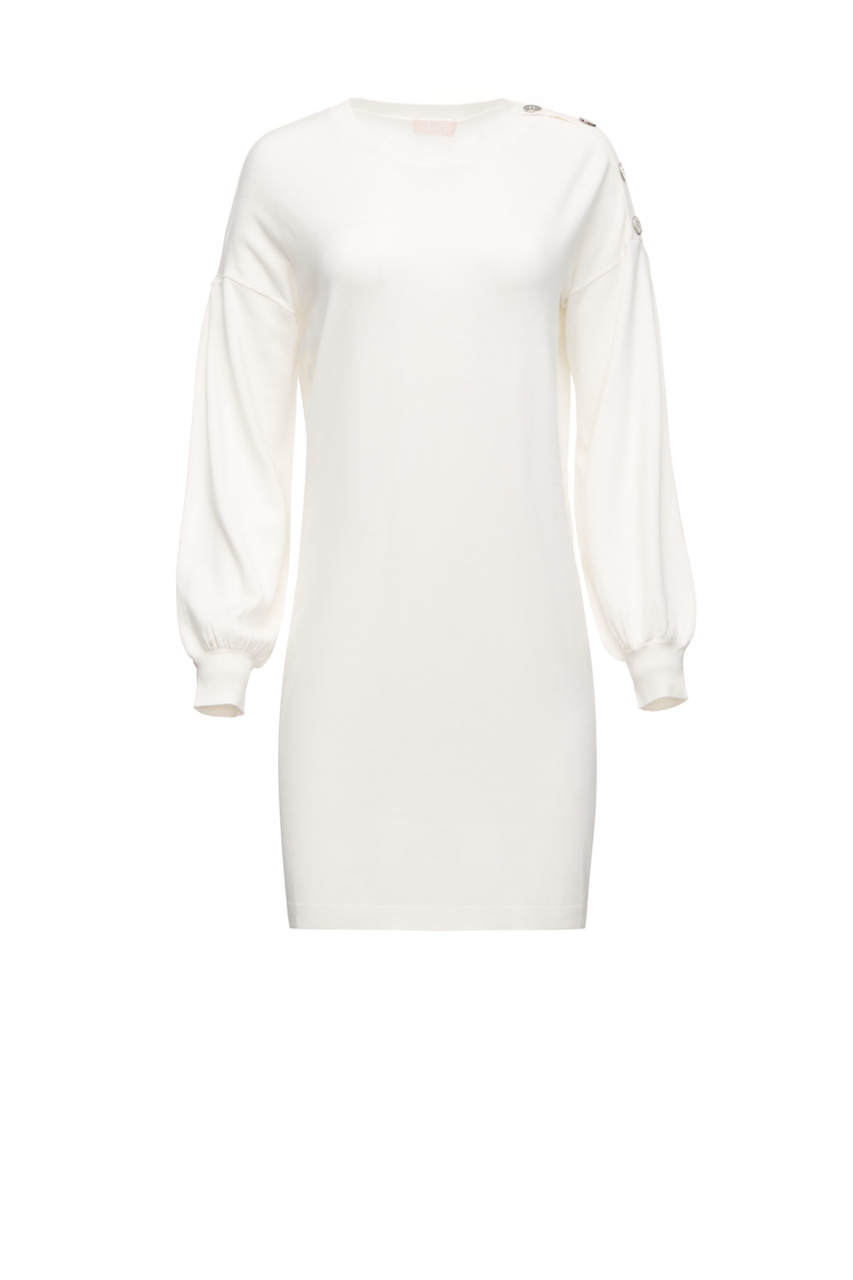 Платье с длинными рукавами и пуговицами на плече|Основной цвет:Белый|Артикул:WF2441MA49I | Фото 1