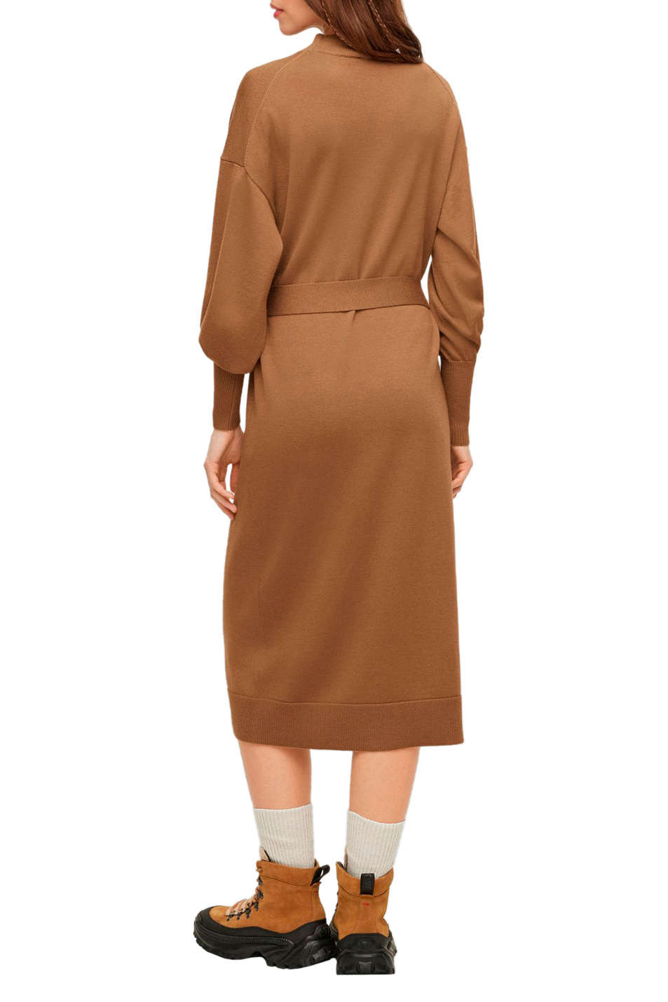 Женский HUGO Платье из натуральной шерсти с поясом (цвет ), артикул 50477070 | Фото 4