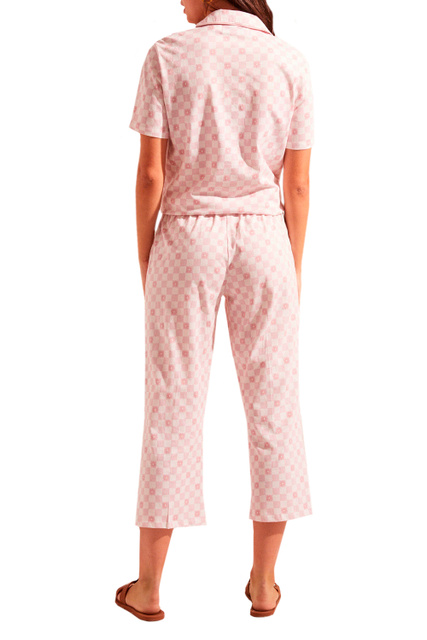 Пижама в рубашечном стиле из натурального хлопка|Основной цвет:Розовый|Артикул:3594614 | Фото 2