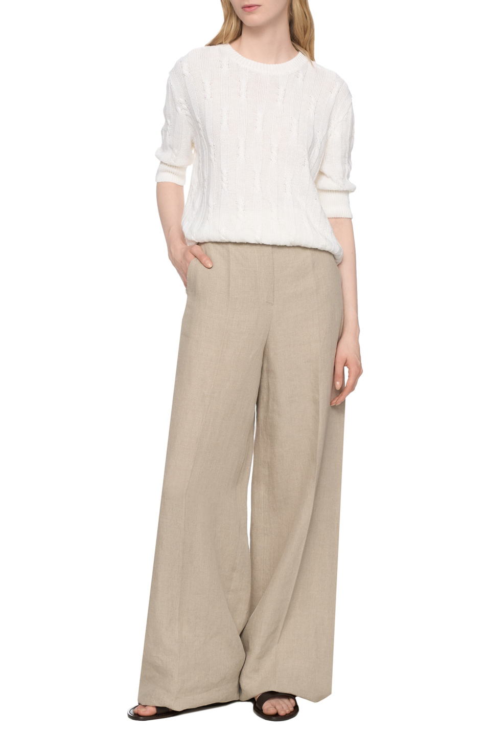 Женский Max Mara Джемпер ALBUM из льна (цвет ), артикул 2511361132 | Фото 3