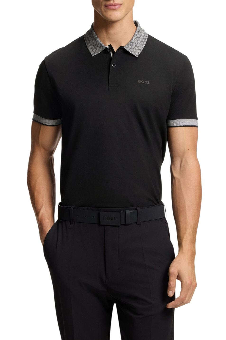 Мужской BOSS Поло из эластичного хлопка (цвет ), артикул 50554583 | Фото 3