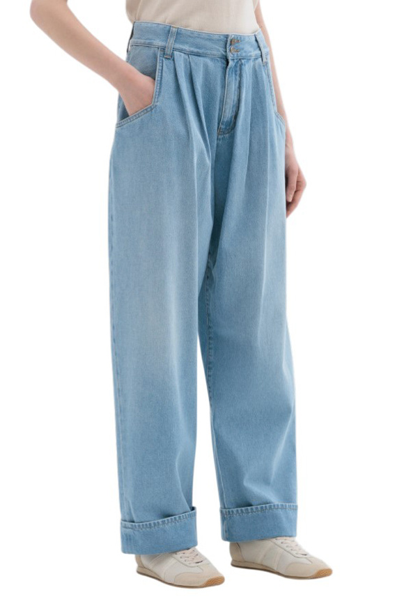 Женский Jacob Cohen Джинсы из хлопка с защипами (цвет ), артикул P0055001T811A | Фото 4