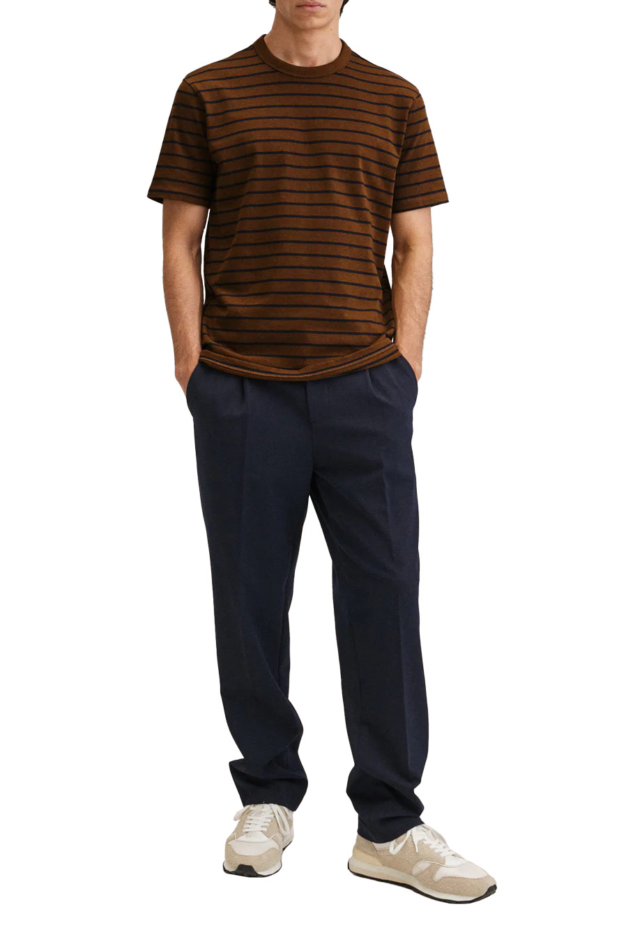 Мужской Mango Man Хлопковая футболка FRENCH в полоску (цвет ), артикул 27084017 | Фото 2