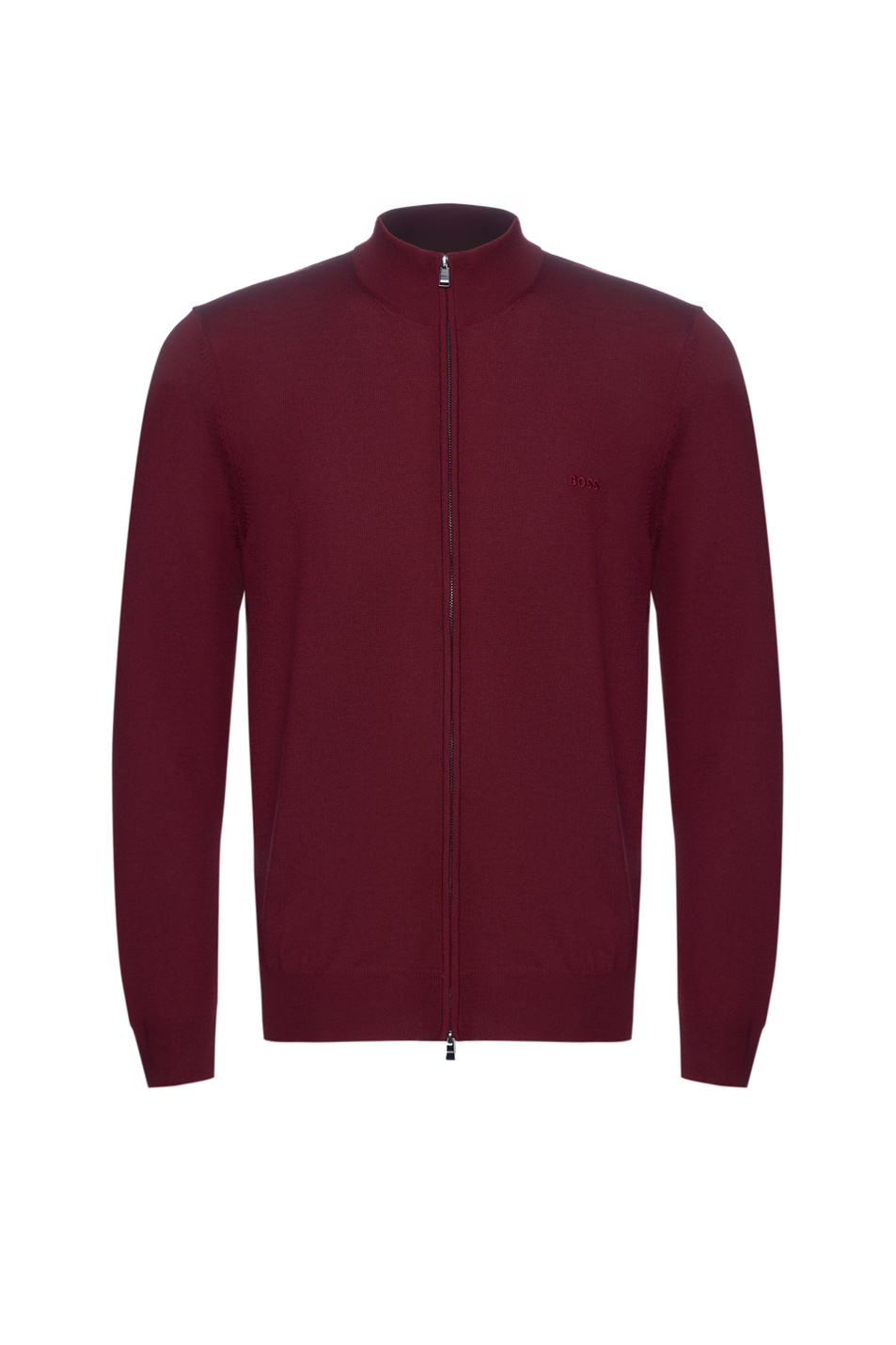 Кардиган из натуральной шерсти|Основной цвет:Бордовый Мужской BOSS Кардиган из натуральной шерсти (цвет ), артикул 50476347 | Фото 1