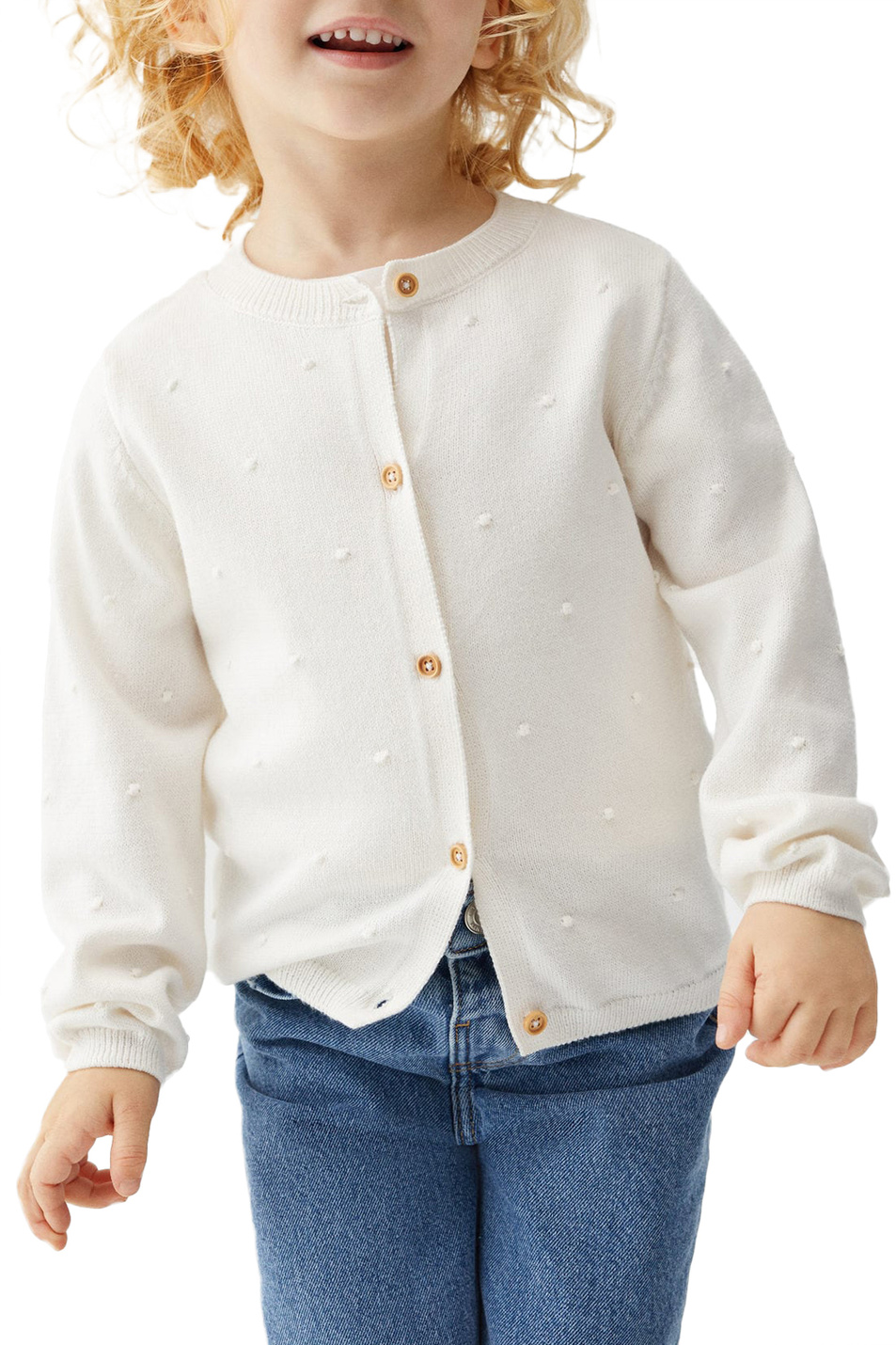 Девочкам Mango Kids Кардиган NALA4 из смесового хлопка (цвет ), артикул 47094396 | Фото 4