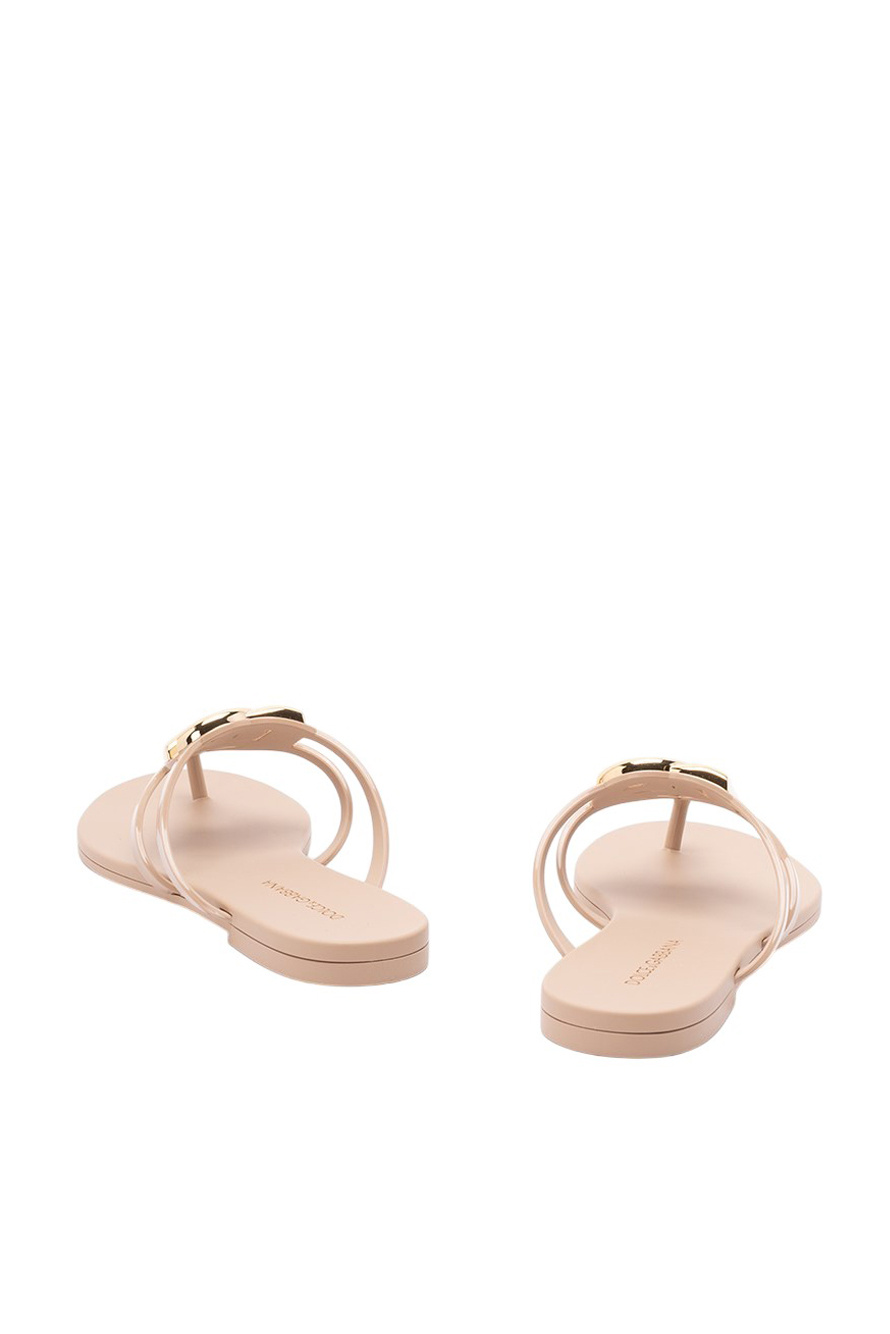 Шлепанцы с логотипом|Основной цвет:Бежевый Женский Dolce & Gabbana Шлепанцы с логотипом (цвет ), артикул CW2418-AY817 | Фото 4