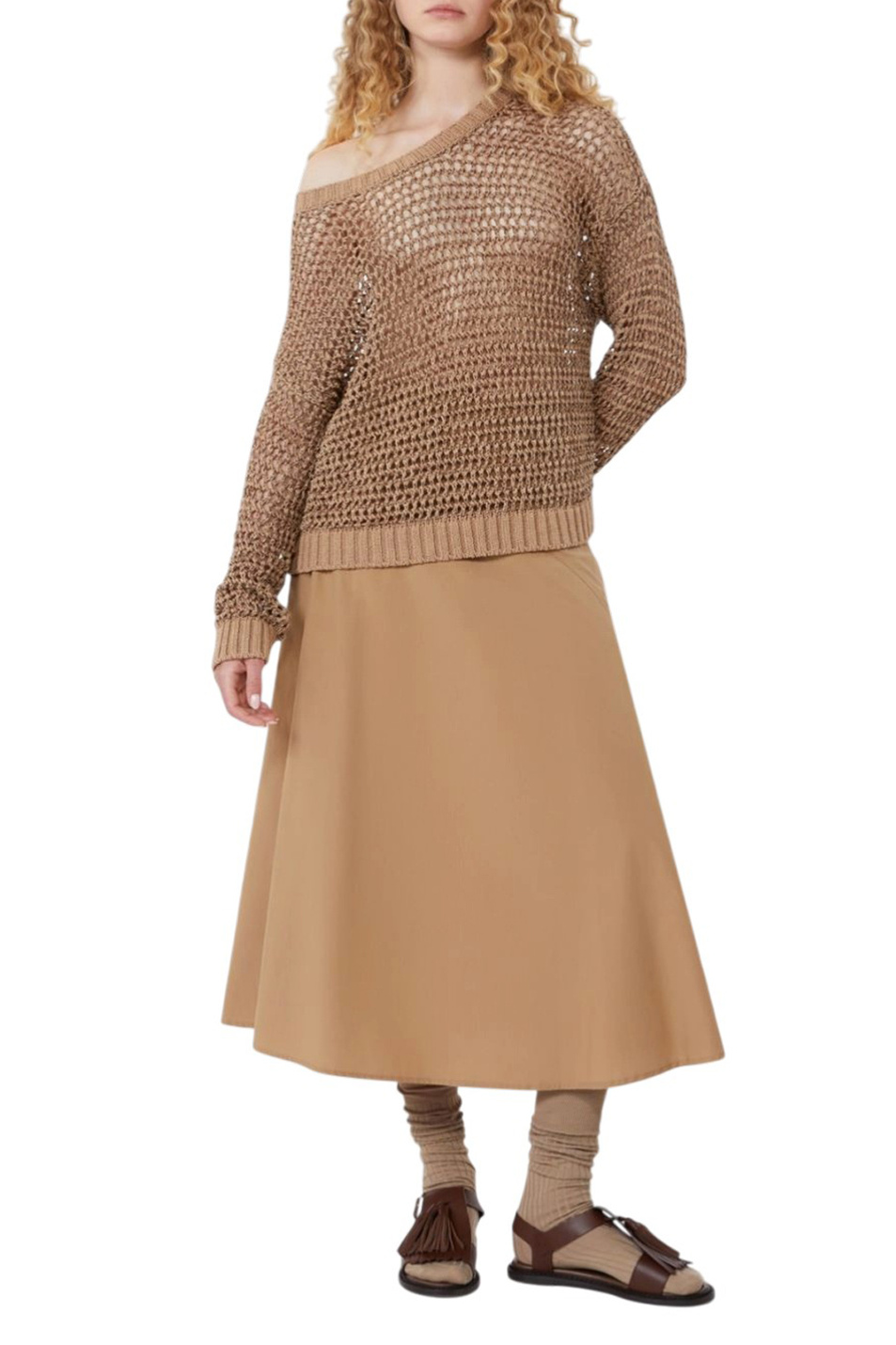 Женский Weekend Max Mara Свитер ONIRICA из хлопка и льна (цвет ), артикул 2615361152 | Фото 2