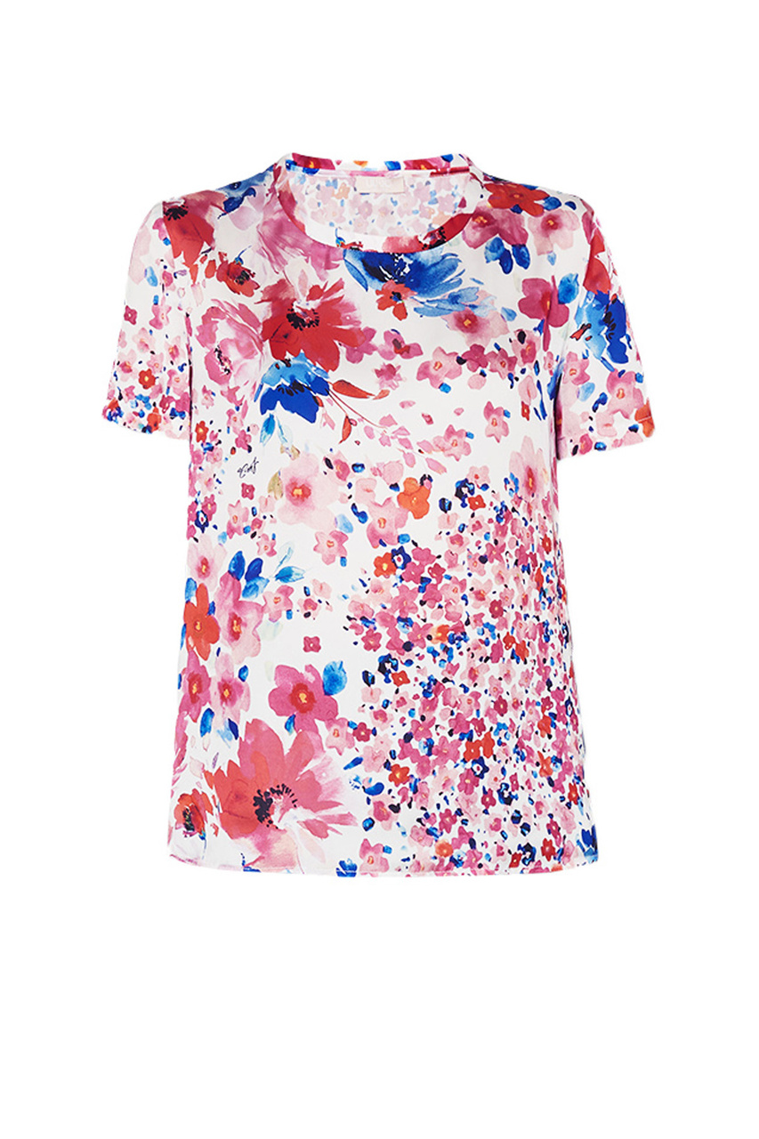 Блузка с цветочным принтом|Основной цвет:Разноцветный|Артикул:WA3022T5958 | Фото 1