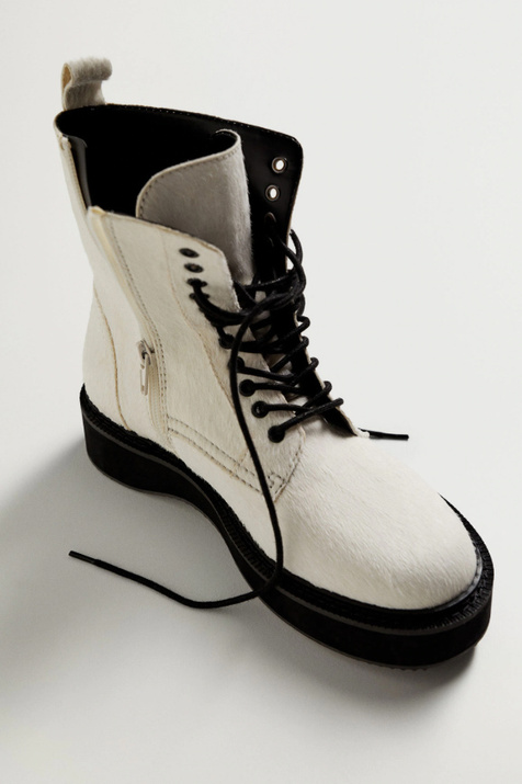 Mango Ботинки со шнуровкой NICOLO из натуральной кожи ( цвет), артикул 87010046 | Фото 5