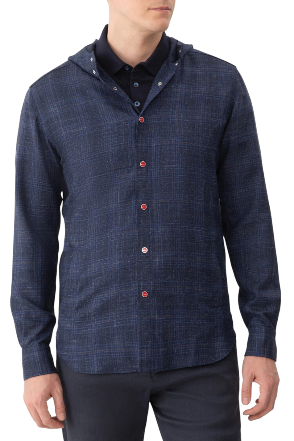 Мужской Kiton Рубашка из смесовой шерсти (цвет ), артикул UMCMARK0630G1300C | Фото 4