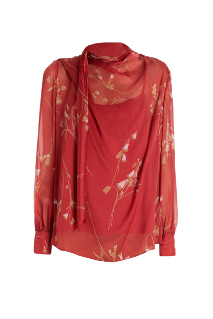 Двухслойная блузка ZIRLO с присборенными манжетами|Основной цвет:Красный|Артикул:62660119 | Фото 1
