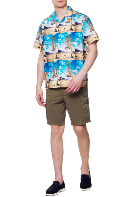 Рубашка из натурального хлопка с принтом|Основной цвет:Мультиколор|Артикул:50467574 | Фото 2