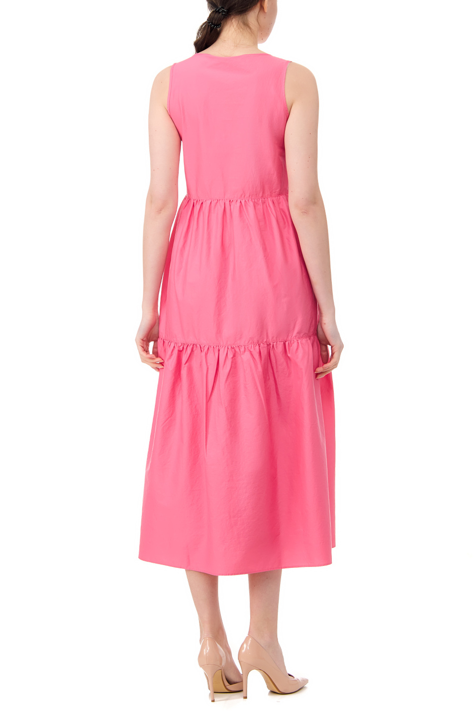 BOSS Платье с V-образным вырезом из хлопкового поплина (цвет ), артикул 50470014 | Фото 4
