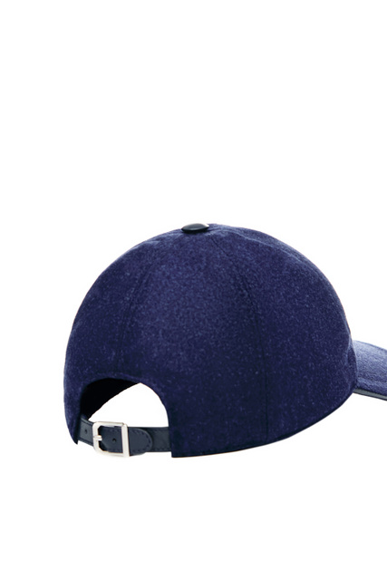 Однотонная кепка из шерсти|Основной цвет:Синий|Артикул:90O332-2829207 | Фото 2
