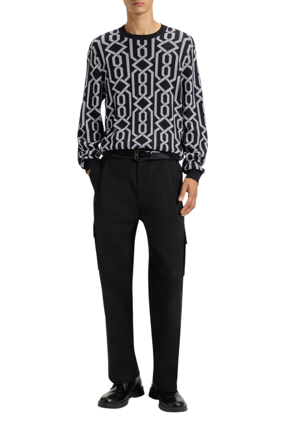 Джемпер Souvawn с принтом|Основной цвет:Черный Мужской HUGO Джемпер Souvawn с принтом (цвет ), артикул 50547001 | Фото 2