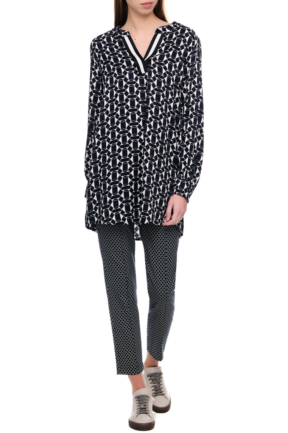 Женский Gerry Weber Брюки из смесового хлопка с принтом (цвет ), артикул 822015-66602-Slim Fit | Фото 3