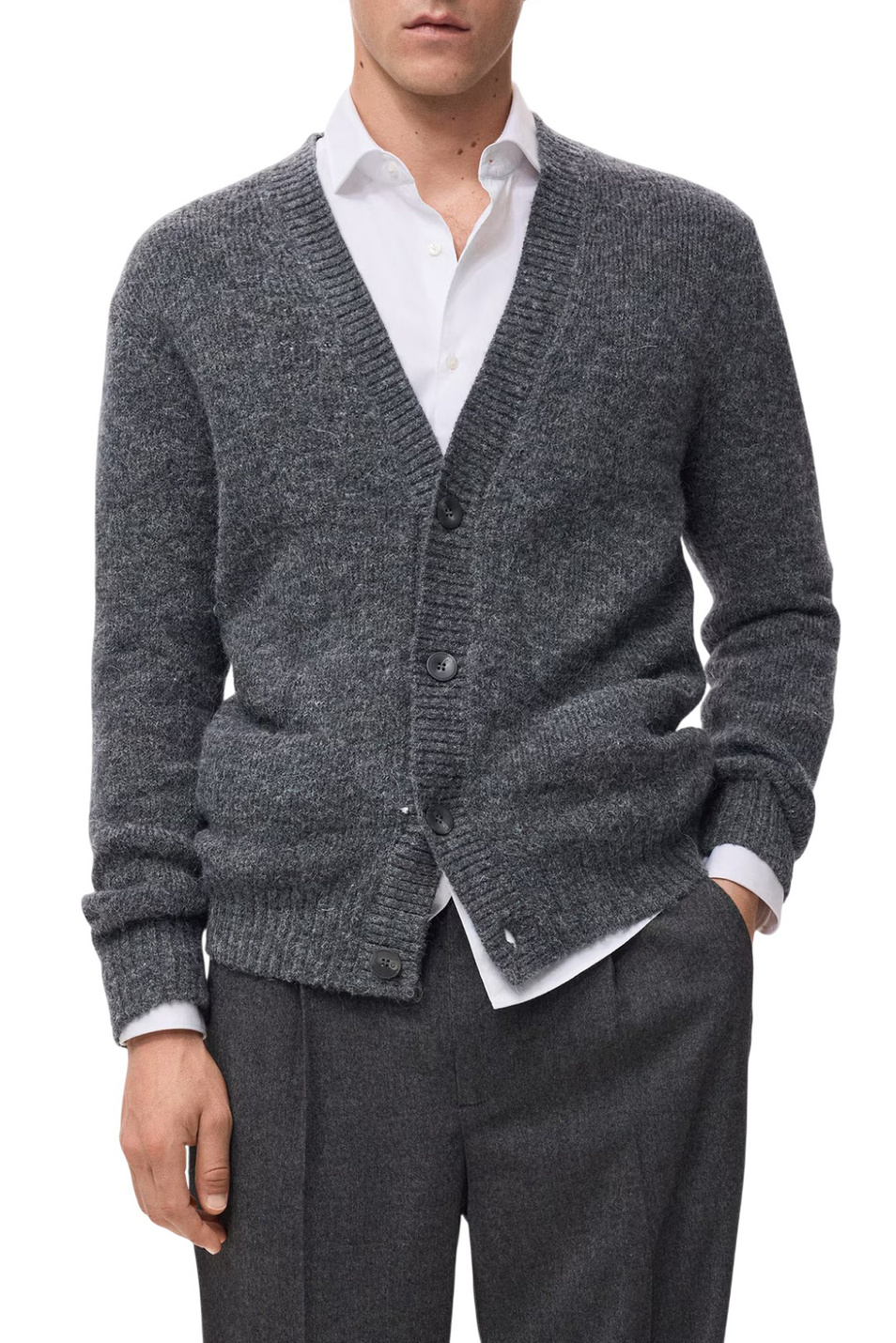 Мужской Mango Man Кардиган MANTUA с V-образным вырезом (цвет ), артикул 17087898 | Фото 3