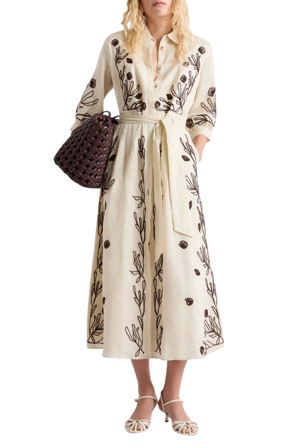 Женский MARELLA Платье-рубашка MLLBANDA из льна (цвет ), артикул 2613221232 | Фото 2