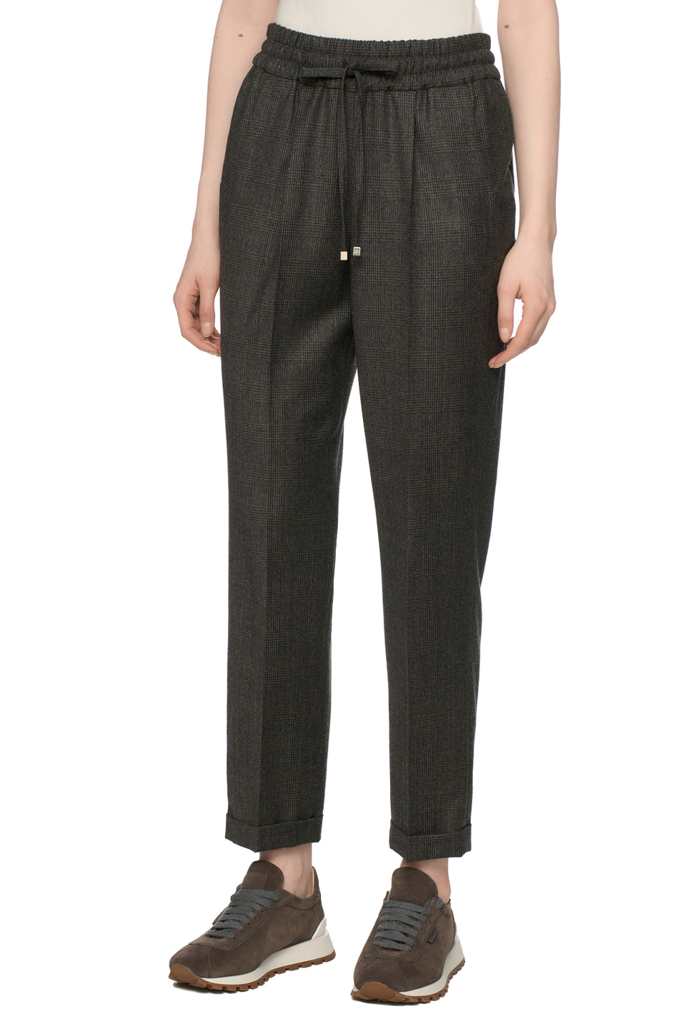 Женский Kiton Брюки из шерсти с люрексом (цвет ), артикул D37102K0513G02009 | Фото 4