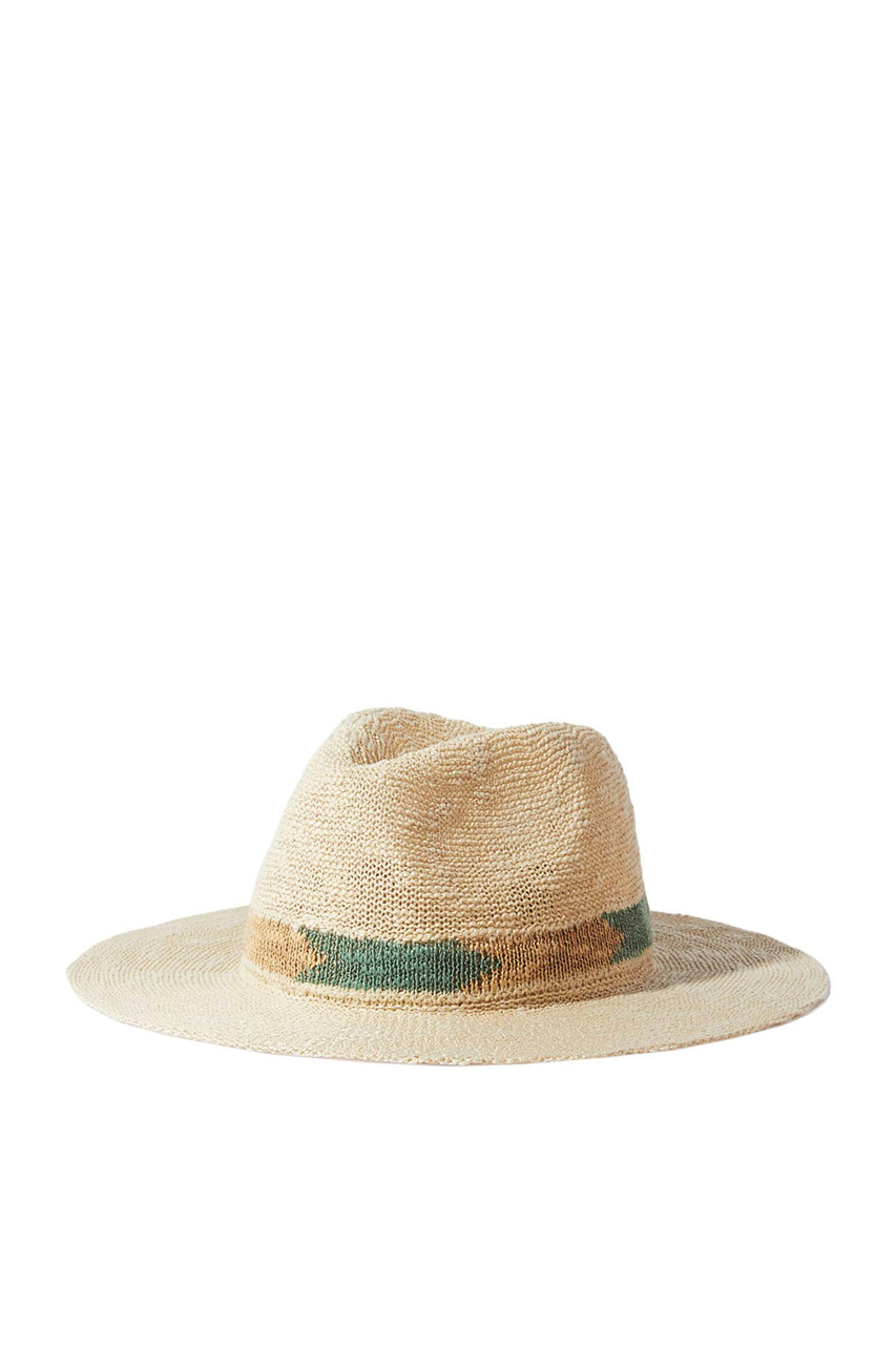 Шляпа с контрастной вставкой|Основной цвет:Бежевый|Артикул:217571 | Фото 1