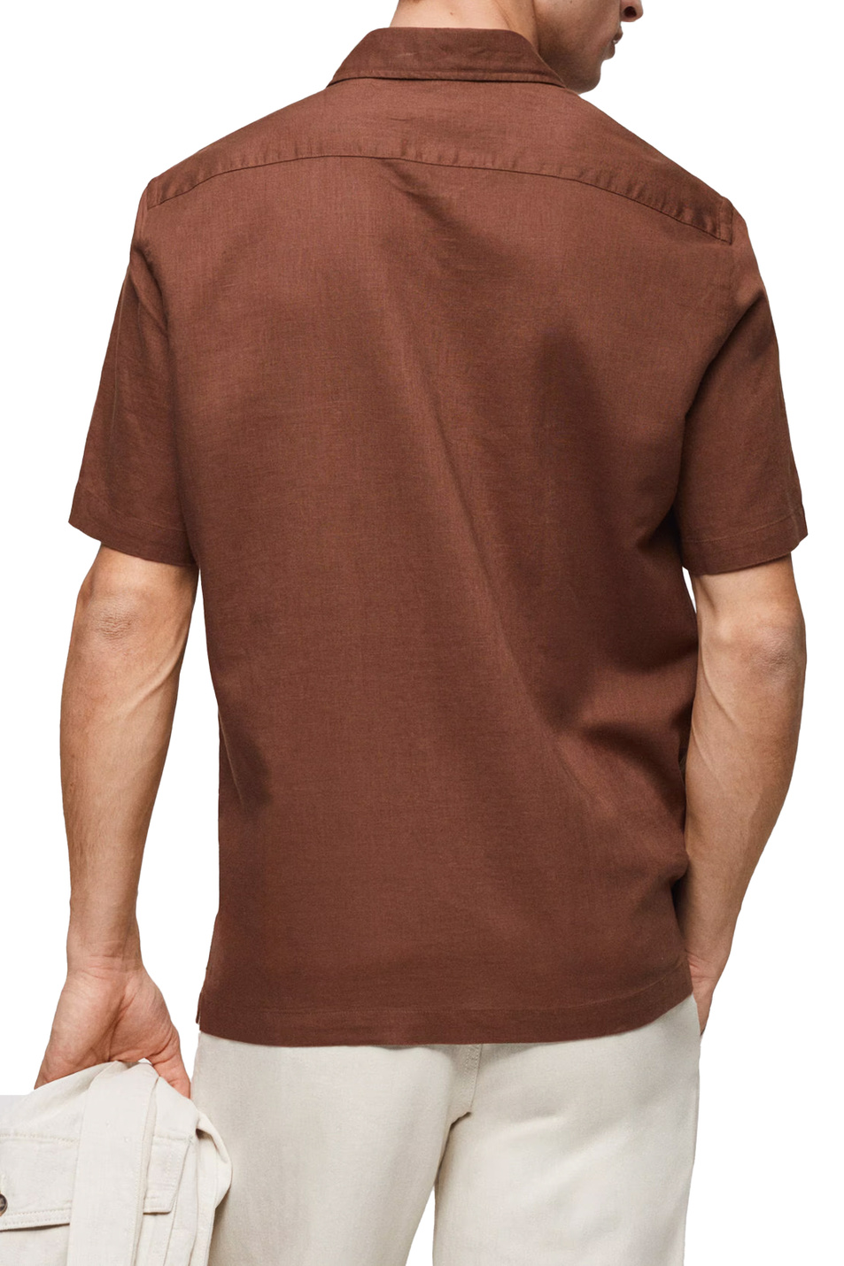 Мужской Mango Man Рубашка ANTS из хлопка и льна (цвет ), артикул 67087682 | Фото 5
