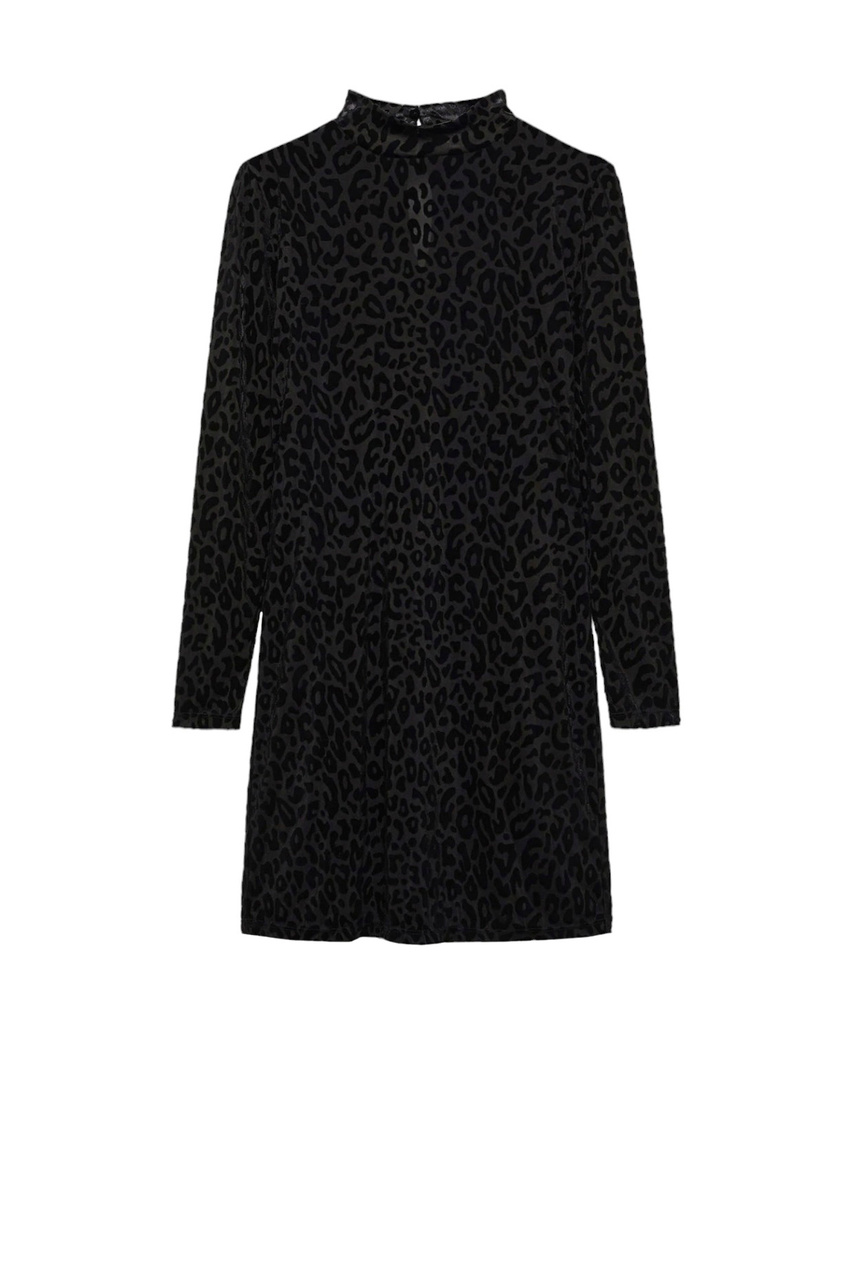 Платье бархатное XLEO с принтом|Основной цвет:Черный|Артикул:57029108 | Фото 1