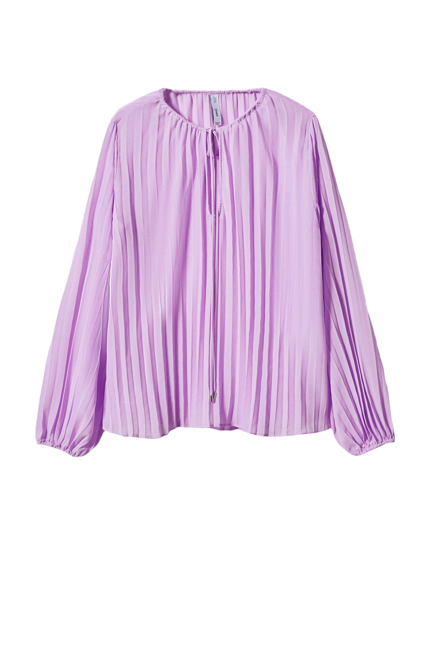 Блузка плиссированная PLIS с пышными рукавами|Основной цвет:Лиловый|Артикул:47015854 | Фото 1