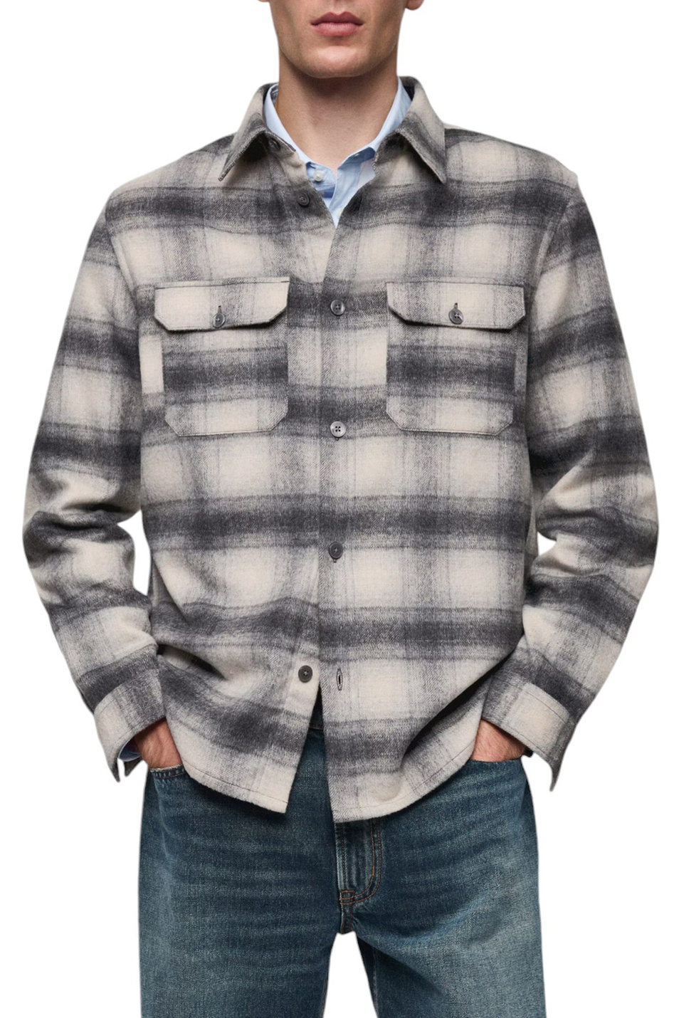 Мужской Mango Man Рубашка DYLAN в клетку (цвет ), артикул 77077923 | Фото 3