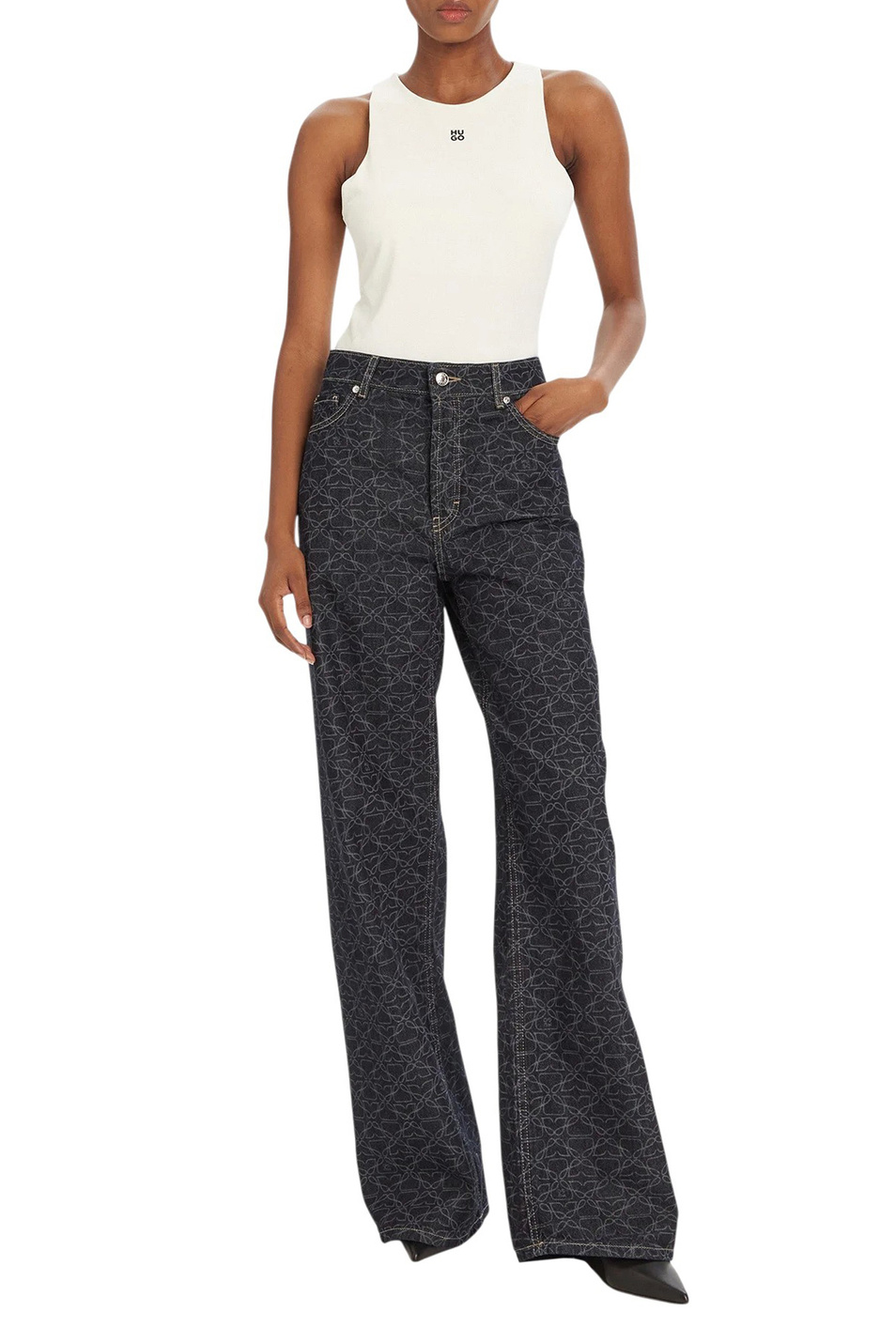 Боди Dasiel с логотипом|Основной цвет:Белый Женский HUGO Боди Dasiel с логотипом (цвет ), артикул 50545196 | Фото 3