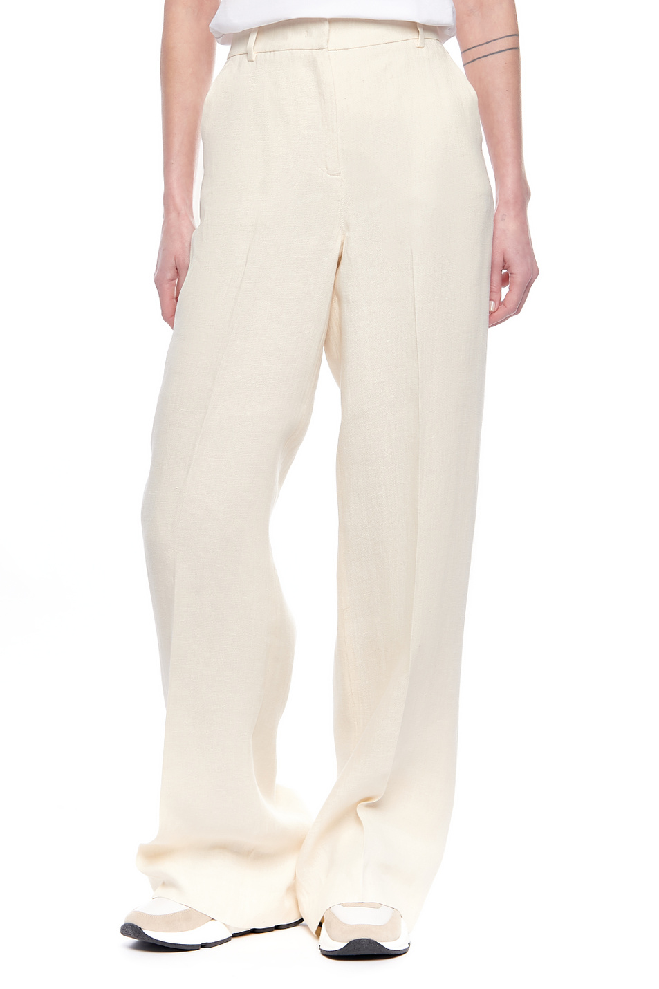 Weekend Max Mara Широкие брюки SIAMESE из чистого льна (цвет ), артикул 51310311 | Фото 4