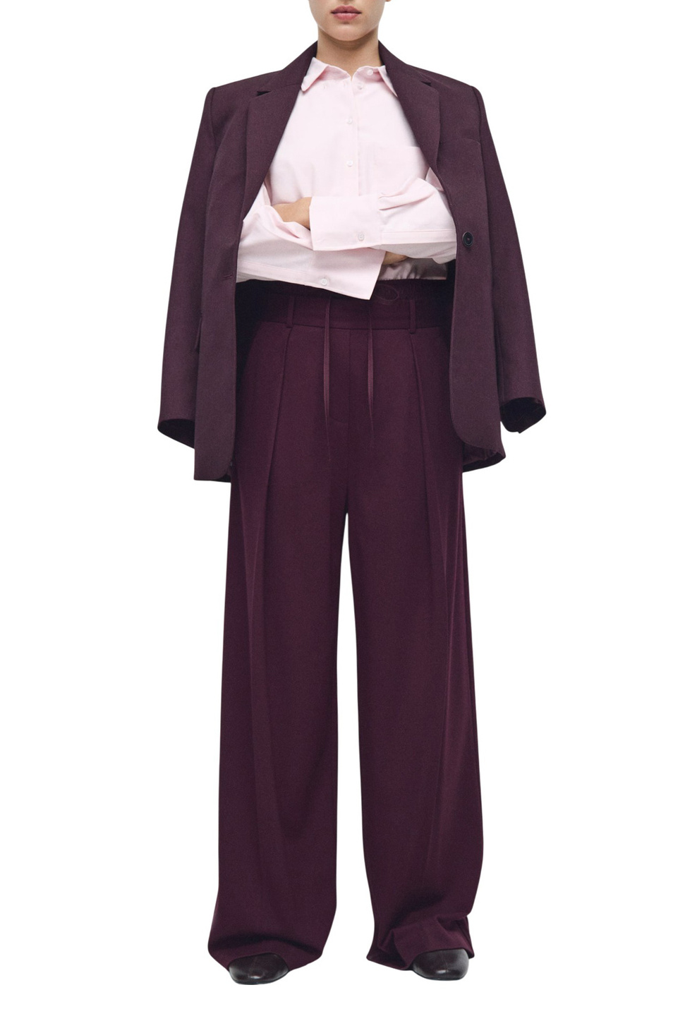 Женский Mango Брюки SALITRE широкого кроя со складками (цвет ), артикул 27091263 | Фото 2