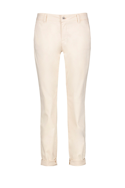 Однотонные брюки с отворотом|Основной цвет:Кремовый|Артикул:920977-19061 | Фото 1