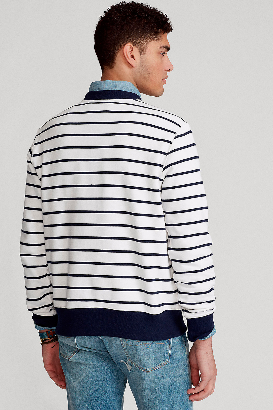 Свитшот в полоску|Основной цвет:Мультиколор Мужской Polo Ralph Lauren Свитшот в полоску (цвет ), артикул 710837970001 | Фото 4