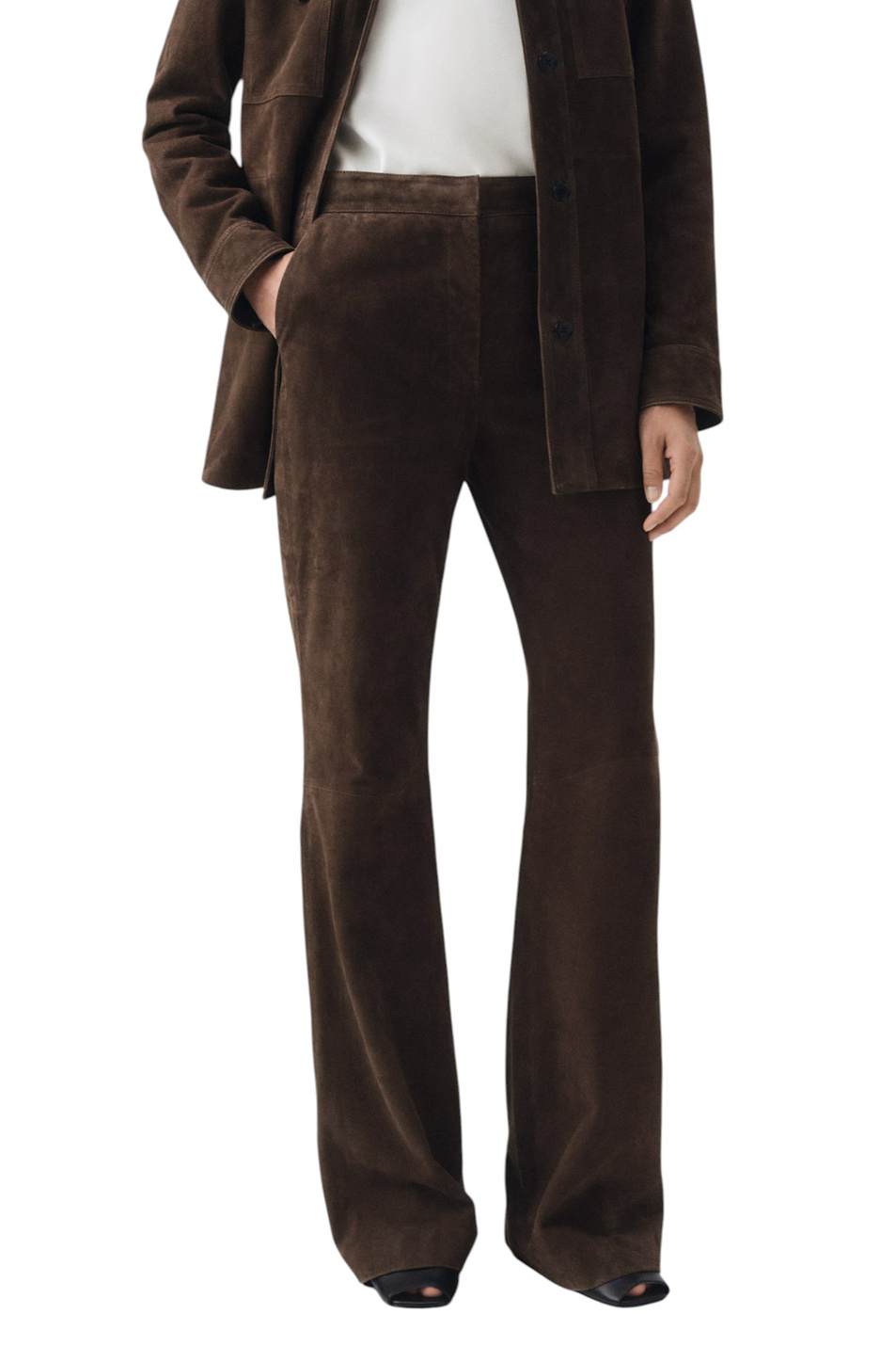 Женский Mango Брюки MONTE расклешенные из замши (цвет ), артикул 17066344 | Фото 3