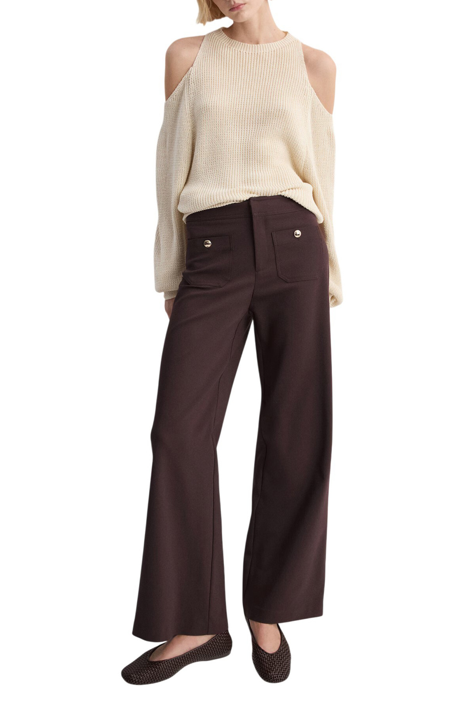 Женский Mango Брюки BUTTON прямого кроя (цвет ), артикул 27074094 | Фото 2