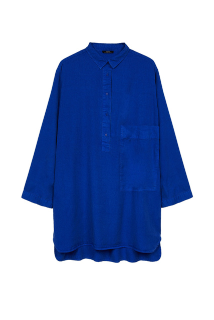 Платье-рубашка с карманом|Основной цвет:Синий|Артикул:192679 | Фото 1
