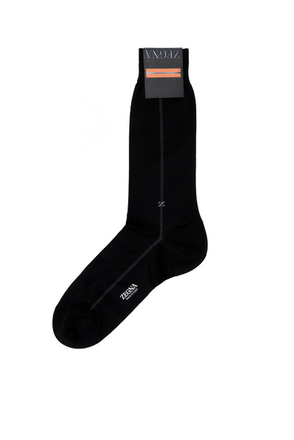 Носки из смесового хлопка|Основной цвет:Черный|Артикул:N5V405240 | Фото 1