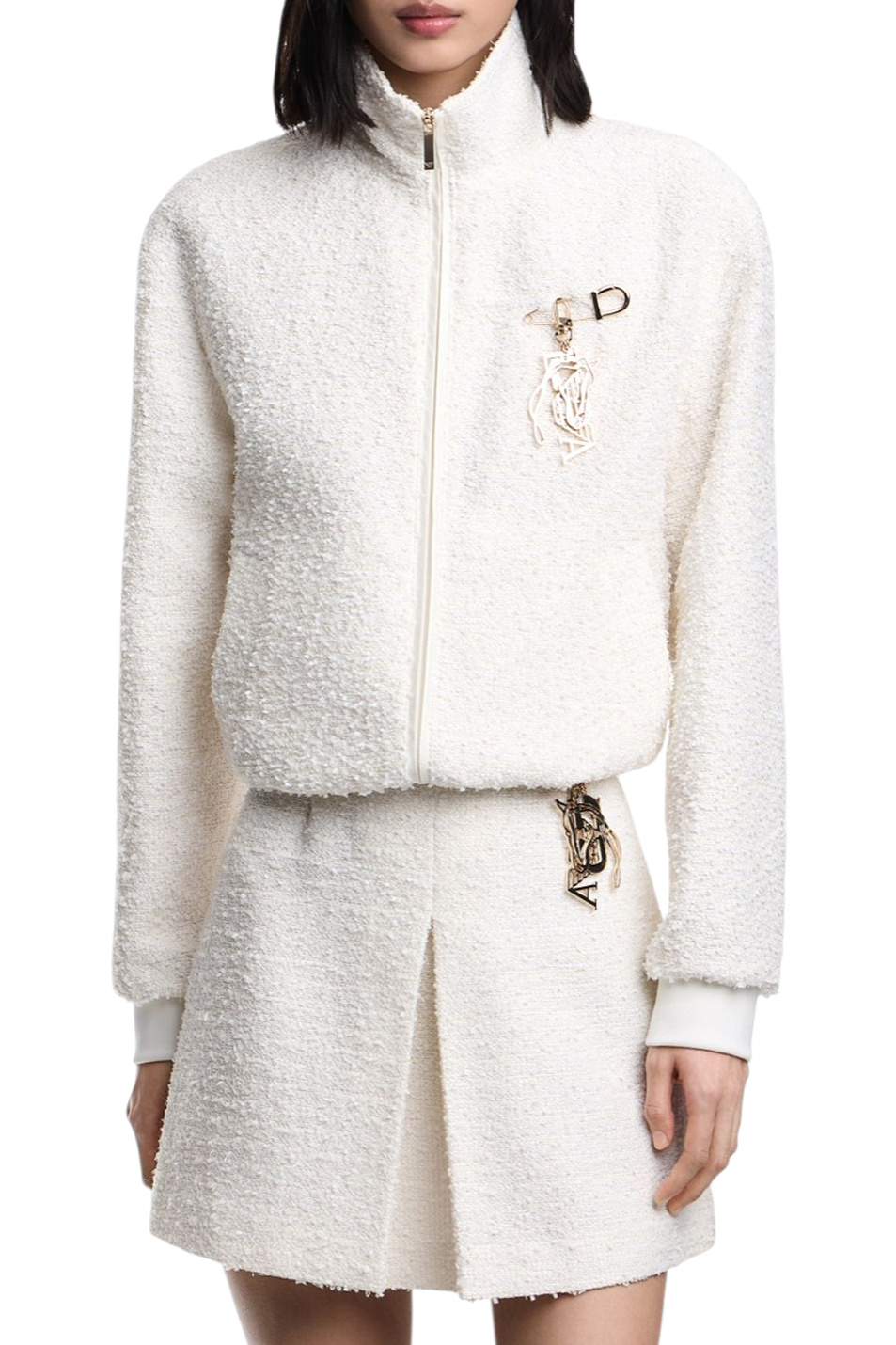 Женский Emporio Armani Куртка из ткани букле с брошью (цвет ), артикул EW003913-AF20487 | Фото 3