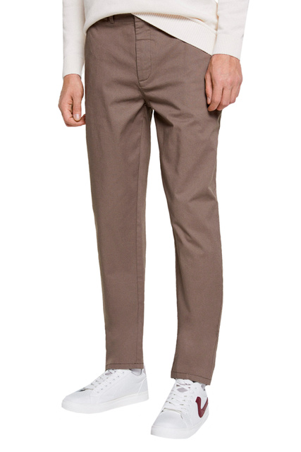 Однотонные брюки чинос|Основной цвет:Коричневый|Артикул:1553695 | Фото 1