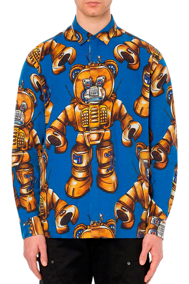 Мужской Moschino Фланелевая рубашка Teddy Bear (цвет ), артикул V0202-7051 | Фото 2